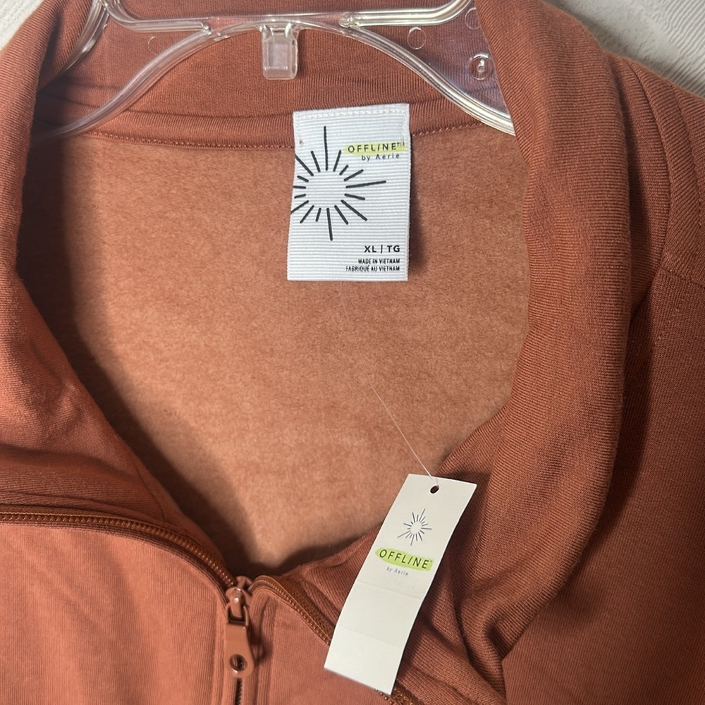 🆕 OFFLINE By Aerie OTT Fleece Quarter Zip Sweatshirt size XL - Picture 8 of 10